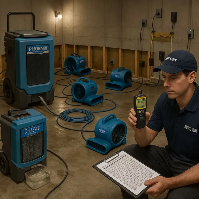 Structural Drying and Dehumidification process in West Ridge, IL